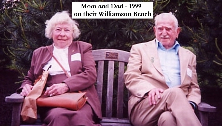 Mom & Dad on their Williamson Bench, 1999